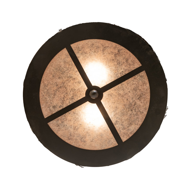 2 - Light Flush Mount, Textured Black
