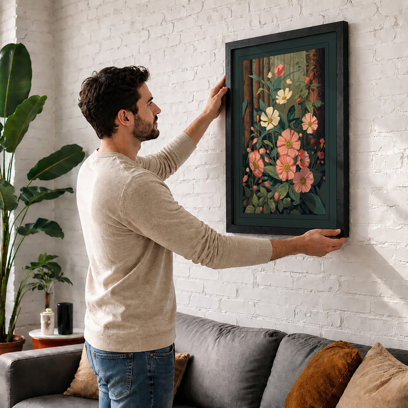 Wildflower Meadow Botanical - Framed Print, A4 - 29.7 x 21.0 cm, White