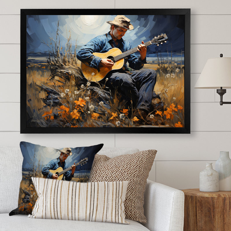 «Afrique Country Serenade I», reproduction sur toile, H 24 po x l 32 po x P 1 po, Cadre photo noir