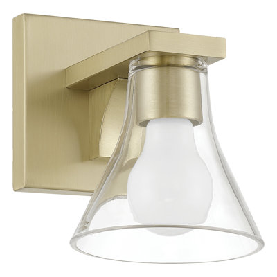 Appomattox 5-inch 1-light Champagne Gold Vanity Light with Clear Glass Shade
