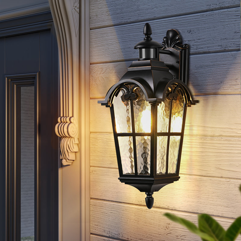 Antunes Aluminum Wall Light With Dusk to Dawn and Motion Sensor, 20.16" H x 7.87" W x 6.9" D