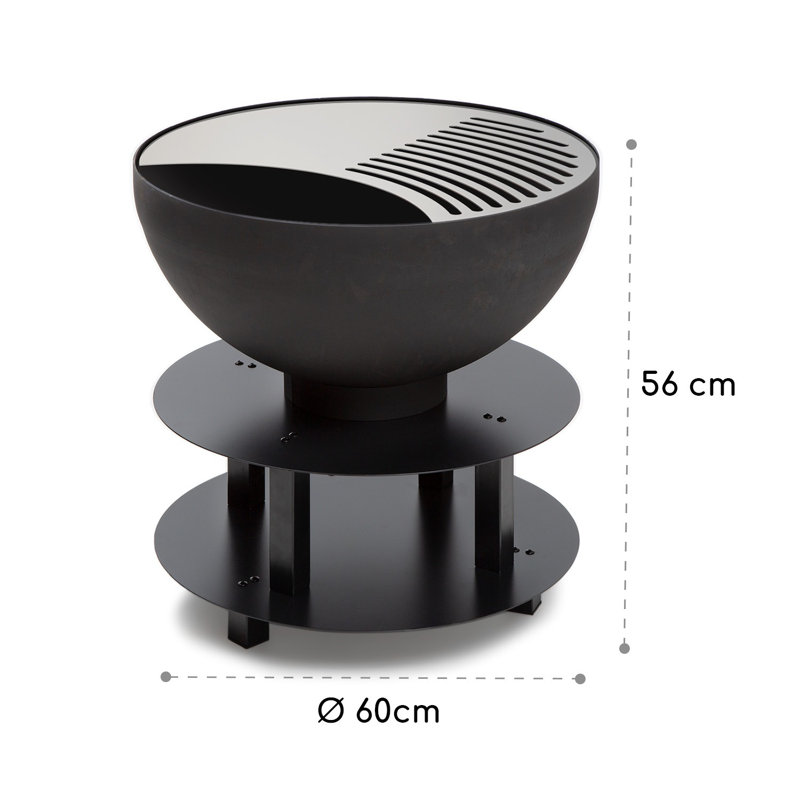 Round Steel Smokeless Fire Pit, Black