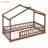 Wooden Playhouse Bed Frame With Roof And Fence For Kids & Teens-723576854-723576841