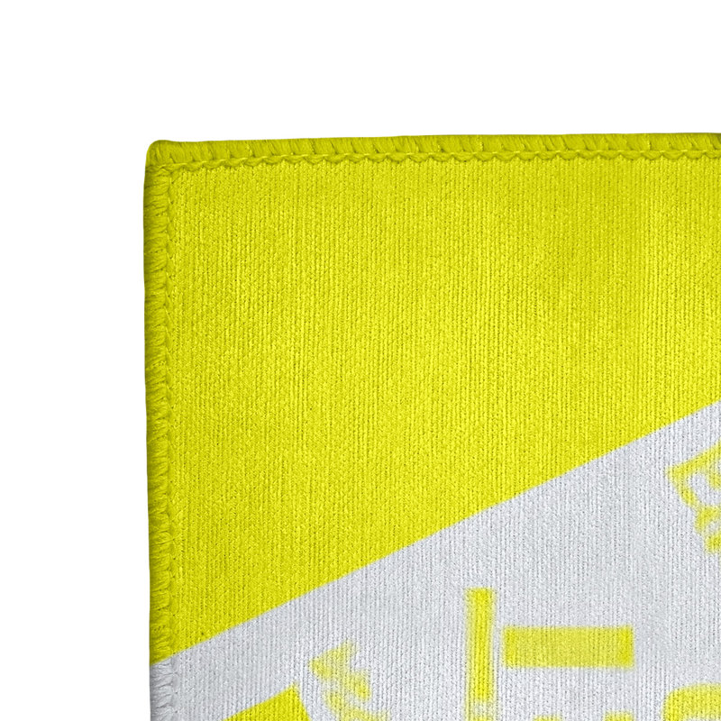 Tapis jaune barhood de à tissage plat rand cite city, Rectangle 5 pi x 7 pi