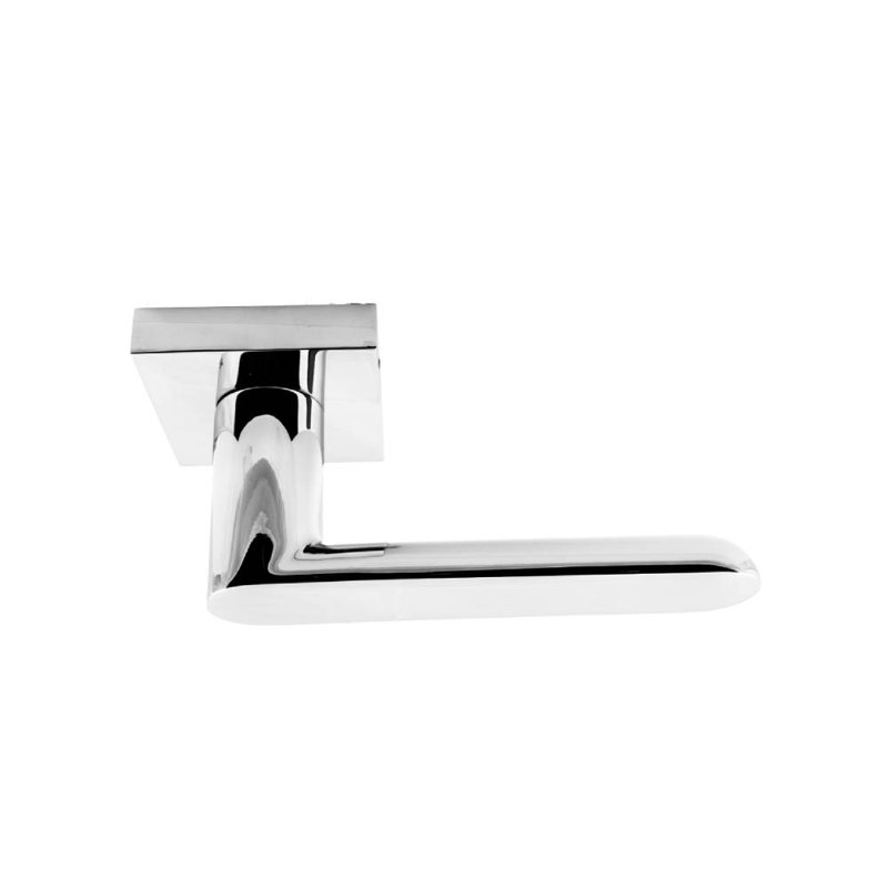 Alpine Lever 03 Set with Square Rose, 2.75", Satin Black, Privacy (Bed & Bath)