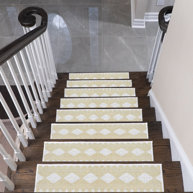 Tapis d'escalier Raemon, Jaune crème