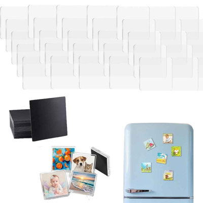 DIY Clear Acrylic Fridge Magnet Kit With Adhesive Backing  Acrylic Refrigerator Magnets For Photos Custom Picture Magnet Making  Set For Kitchen Office