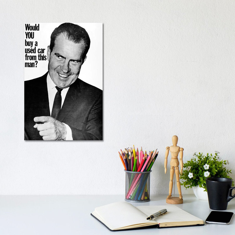Anti-Nixon Poster, 1960 - Wrapped Canvas Print, 20.32 cm H x 30.48 cm W