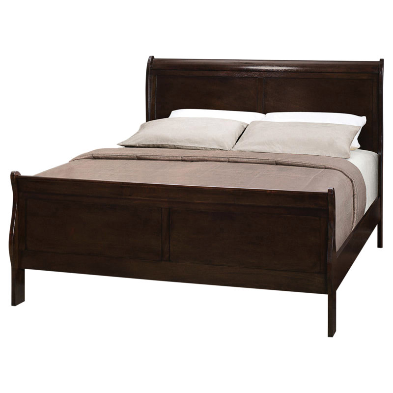 Lit double Cappuccino - Style classique pour chambre à coucher en couleurs chaudes, Lit double