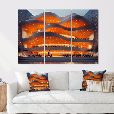 Ensemble de décoration murale moderne orange symphonique