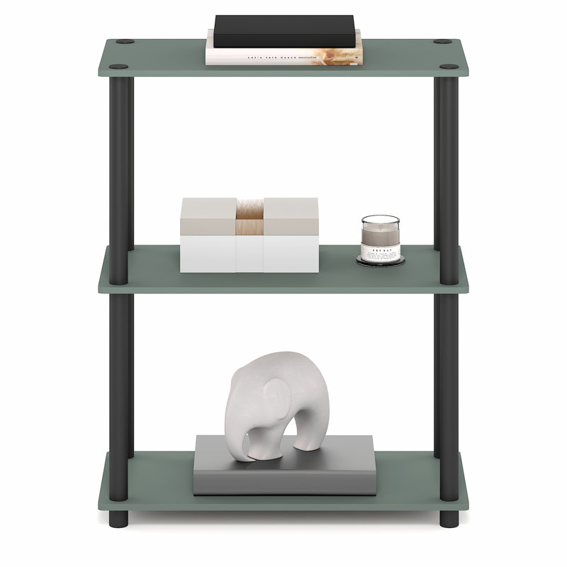 Bibliothèque décorative Decorius, Vert sauge / noir, (Trois tablettes) 75 cm (H) x 60 cm (L) x 29 cm (P