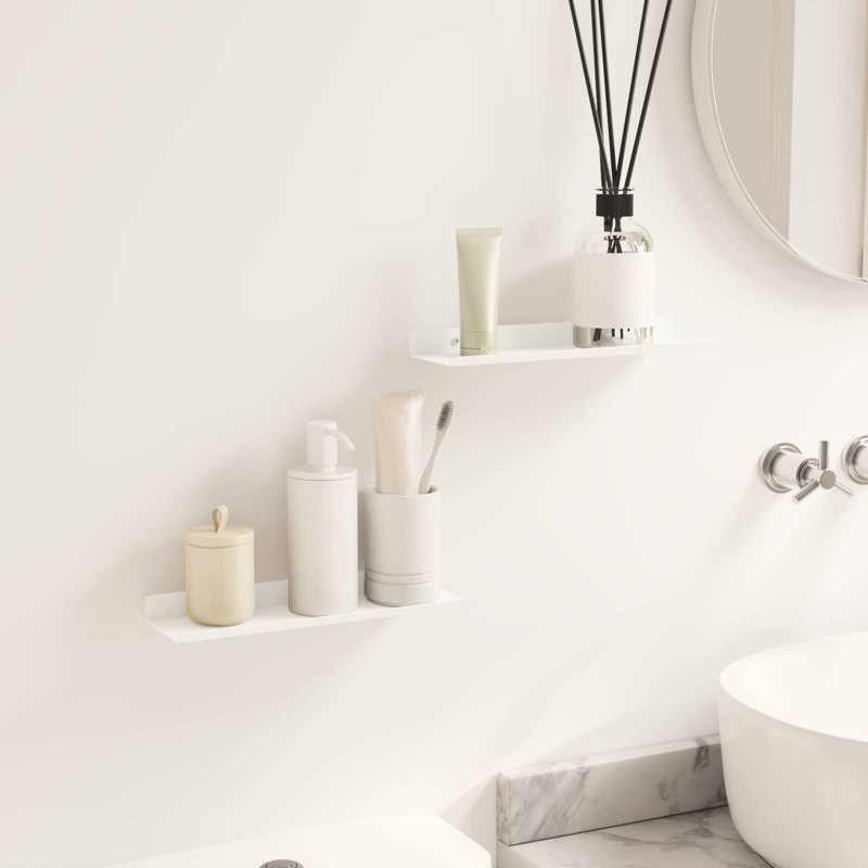 Steel Floating Shelf, White