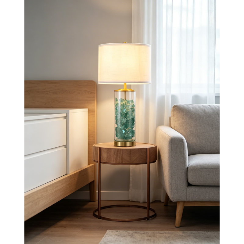 Abat-jour en lin blanc, ensemble de 2 lampes de chevet hautes pour salon, interrupteur rotatif, homologué UL