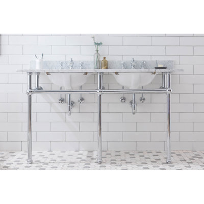 Copeland 33" Tall Stone Oval Console Bathroom Vanity with Faucet and Overflow
