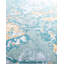 Tapis moderne noué à la main de conception unique - bleu, 8 pi 2 po x 10 pi 1 po Modern