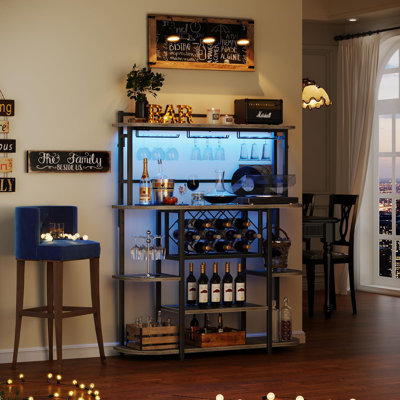 Bar Table Cabinet With Glass Holder