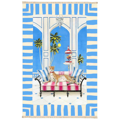 Retro Riviera Leopard Balcony Area Rug