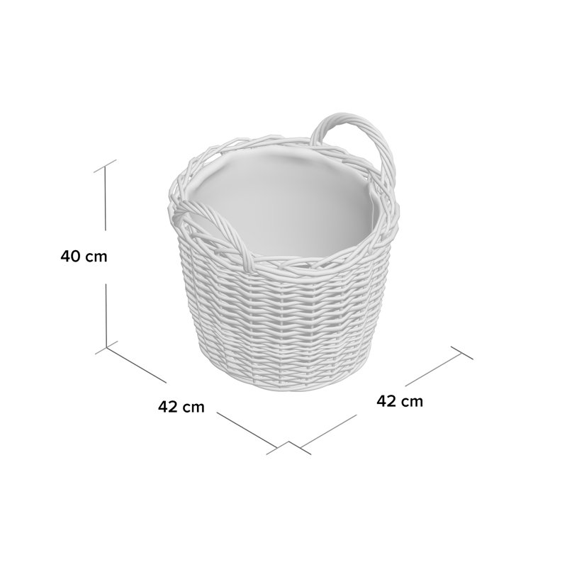 Schanz Wicker Log Carrier, 40cm H x 42cm W x 42cm D