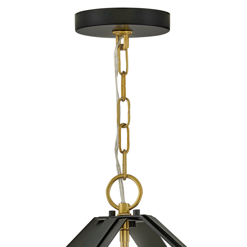 Luminaire suspendu avec chandelle 25,5 po Sammi, Noir, noir, noir, noir