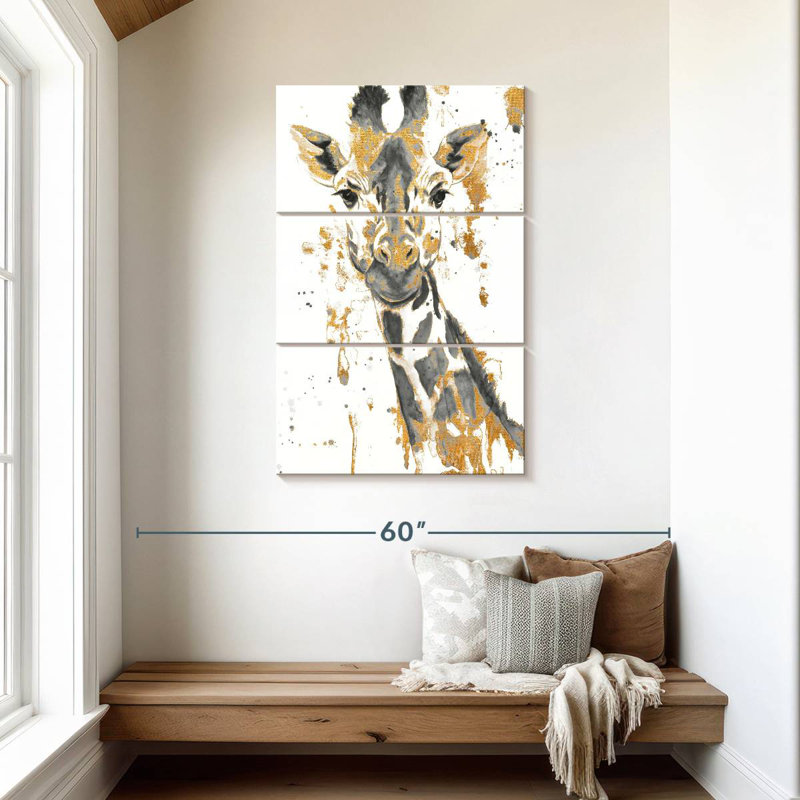 Brampt Gold Water Giraffe, 45" H x 28" W