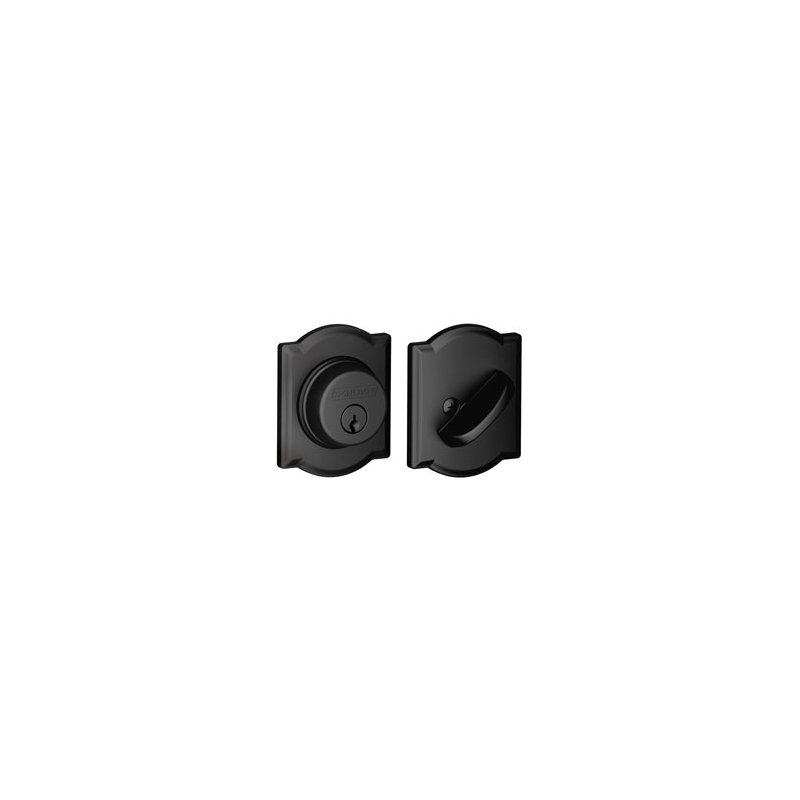 Single Cylinder Deadbolt with Camelot Trim, Matte Black