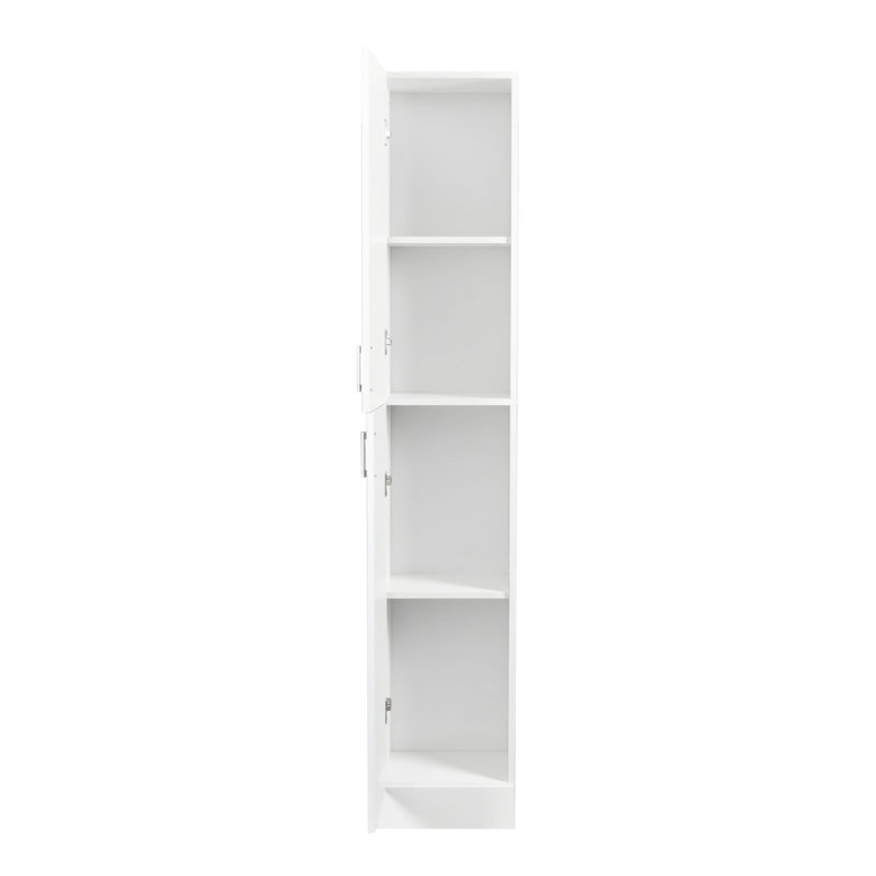 Armoire de cuisine de 74,8 pouces de hauteur, armoire de rangement autoportante avec deux portes, bibliothèque blanche pour salon d'étude, tablettes réglables