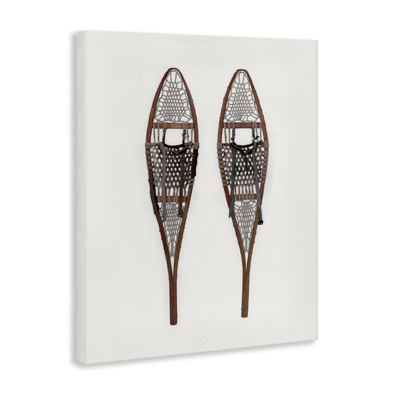 «Minimal Winter Snow Shoes», art mural sur toile par Charity Henderson, H 20 po x l 20 po