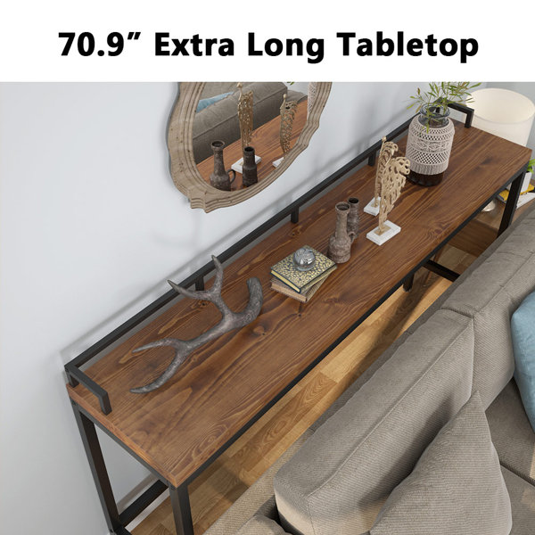 Extra Long Sofa Couch Console Table, 71inch Narrow Entryway Hallway Table -  On Sale - Bed Bath & Beyond - 32388038