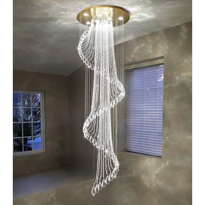 Lustre en cristal moderne à haut plafond et intensité variable