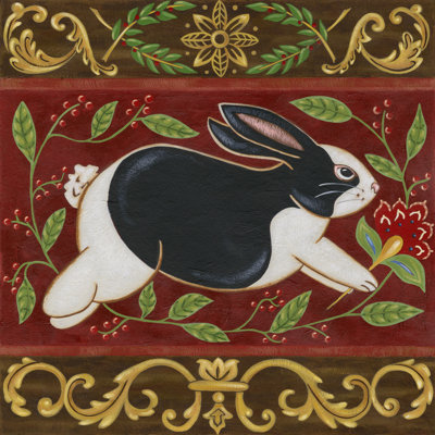 Folk Rabbit II by Elissa Della-Piana - Wrapped Canvas Print