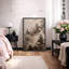 Illustration de forêt de pin brumeux sépia, photos de chambre Moody, impression sur toile encadrée, impression numérique-126545542-126545547