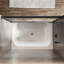 Porte de baignoire 60 "x 57" semi-sans cadre avec portes coulissantes doubles, porte-serviettes à double poignée et verre trempé 1/4 ", noir mat-116289084