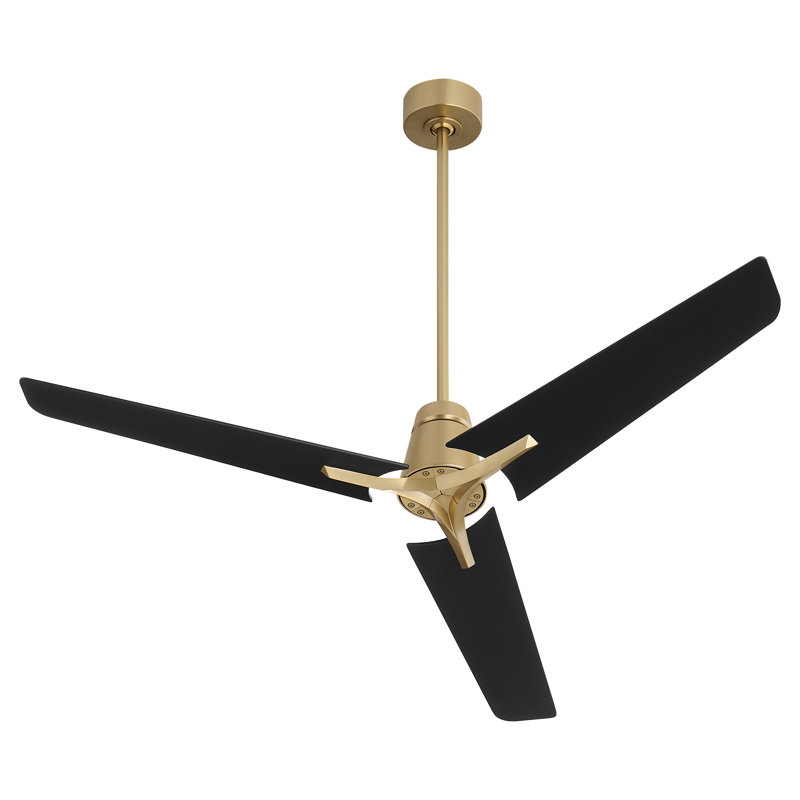 Halcyon 56” 3BLD FAN – AGB, Antique Brass with Black Blades