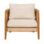 Chaise avec accoudoirs de patio Kirkby, finition bois de teck et osier jaune