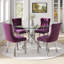 Ensemble de salle à manger à piédestal rond 5 pièces avec chaise capitonnée en velours pour salle à manger et salon-1248467046-1248467042-1248467099