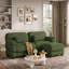 Canapé d'angle en L inspiré des nuages ​​avec pouf - 2 places, en velours côtelé, design modulable pour salon ou chambre