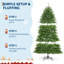 Arbre de Noël artificiel pré-éclairé, sapin de Noël vert avec DEL, embouts de branche, support pliable-522025373