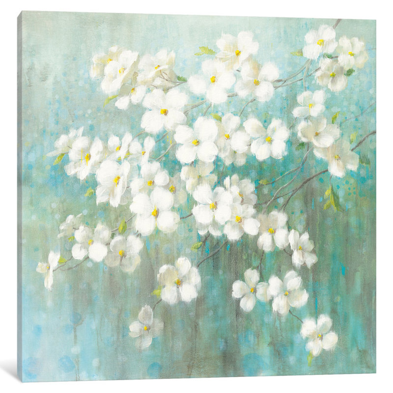 « spring rêve i », reproduction d’art sur toile tendue, Papier d'art encadré noir, Blanc, H 16 po x l 16 po x P 1 po