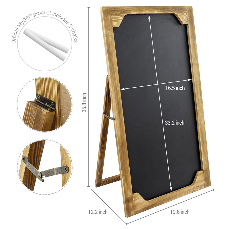 Tableau noir sur pied en bois massif