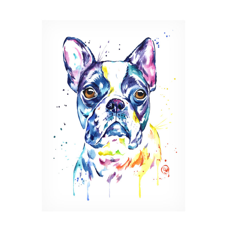 «Lisa Whitehouse Boston Terrier», art sur toile, H 32 po x l 24 po