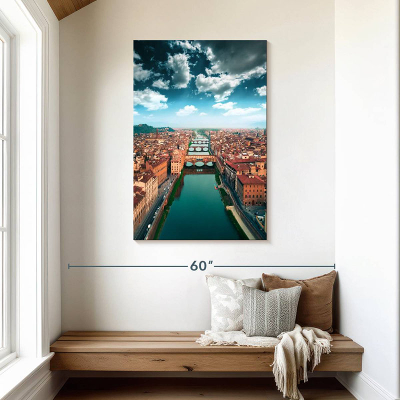 Aime Arno River In Florence, 45" H x 30" W