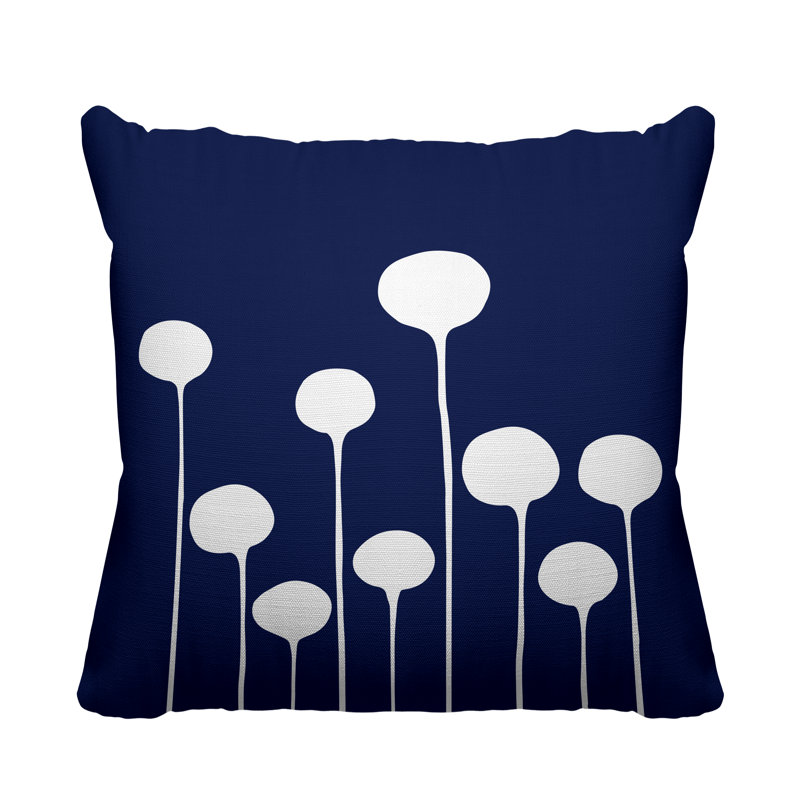 Courtland Outdoor Reversible Throw Pillow, 19W" x 19H", Navy Blue