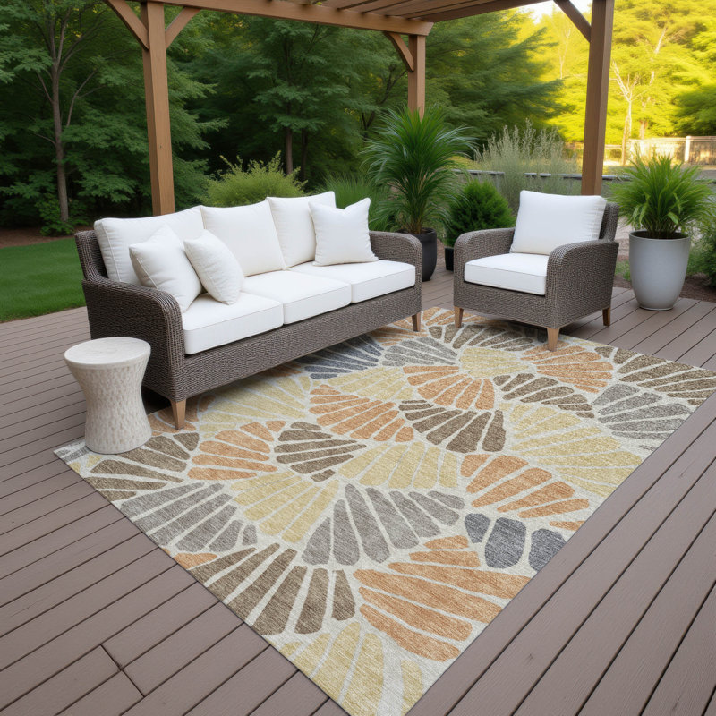 Machine Washable Indoor/Outdoor Chantille ACN2384 Floral Rug, Rectangle 2'6" x 3'10"