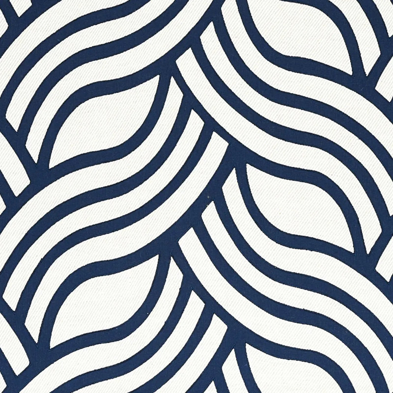 Sangomar Applique Fabric, Navy