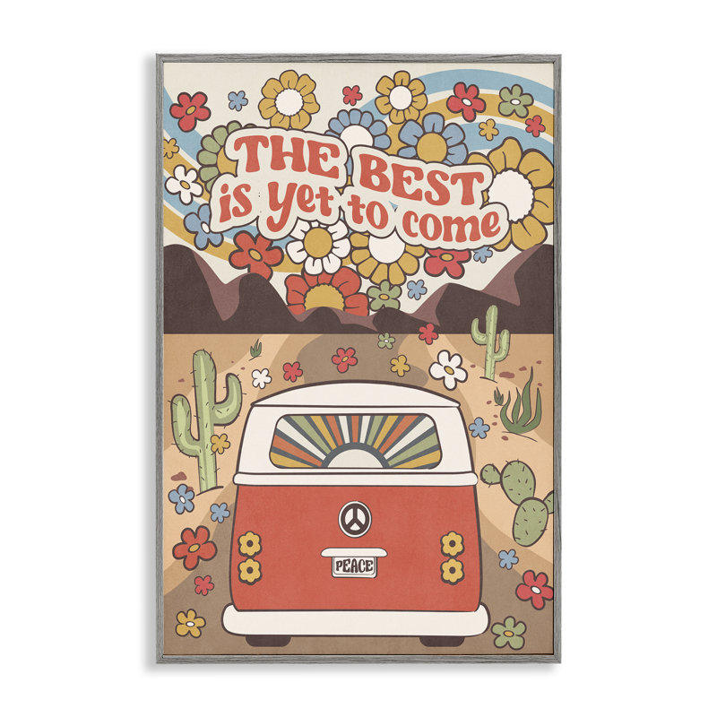 «Groovy Best encore à venir», estampe numérique encadrée par Nataly White, H 24 po x l 16 po, Giclée encadrée noir minuit