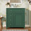 Meuble-lavabo de salle de bain moderne avec lavabo en céramique, armoire de rangement avec portes à fermeture douce et organisateur de porte-128972973
