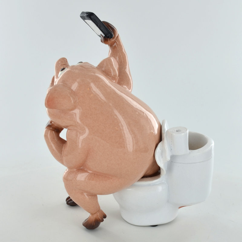 Devers Pig on Toilet Figurine