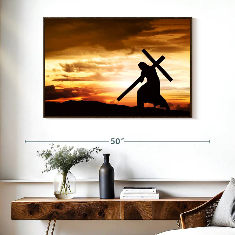 Jesus Christ, Floating Frame Walnut, 40" X 27"