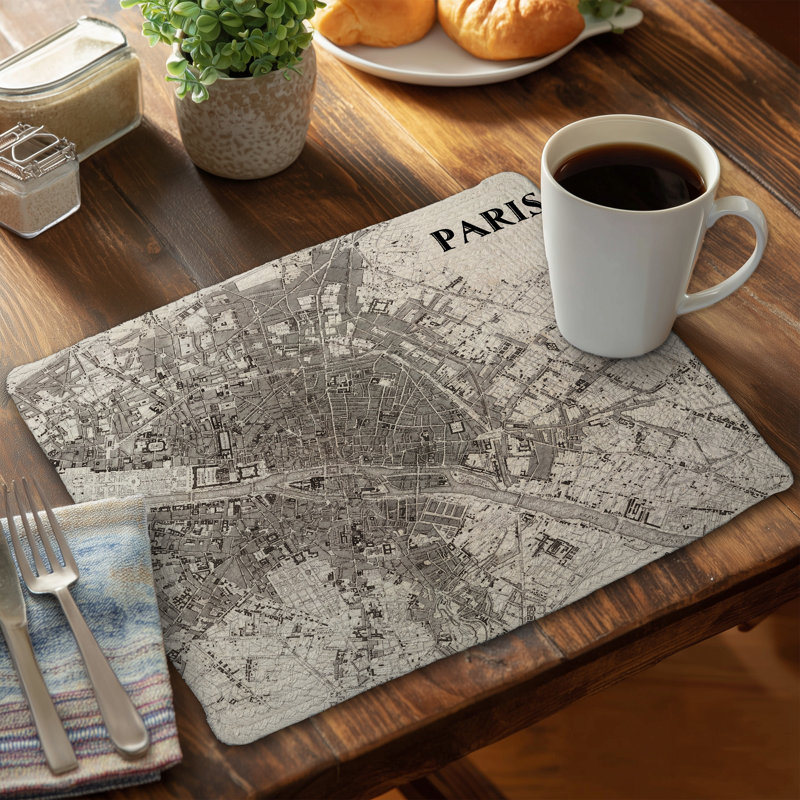 Paris Sepia Industrial Braided Placemat | Man Cave Decor