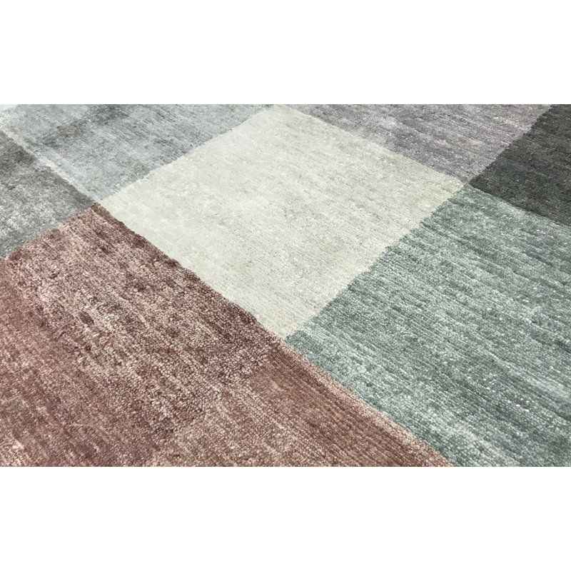 Himalayan Hand Woven Wool Checkered Area Rug